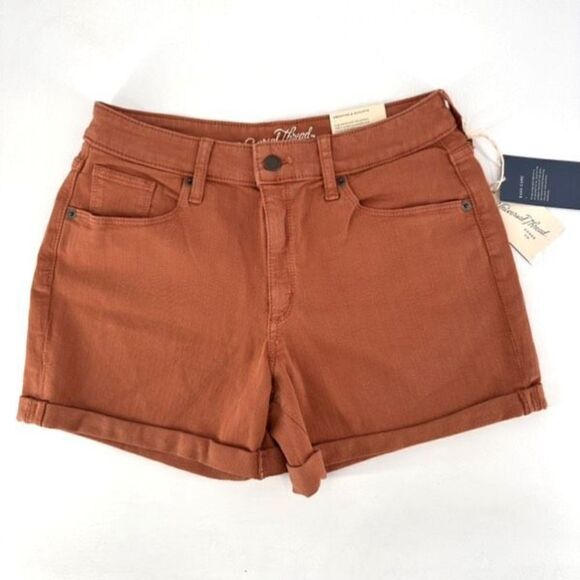 NWT Universal Thread Hi Rise Midi Smooth & Sculpts Shorts Size 6 4” burnt orange - Picture 1 of 10